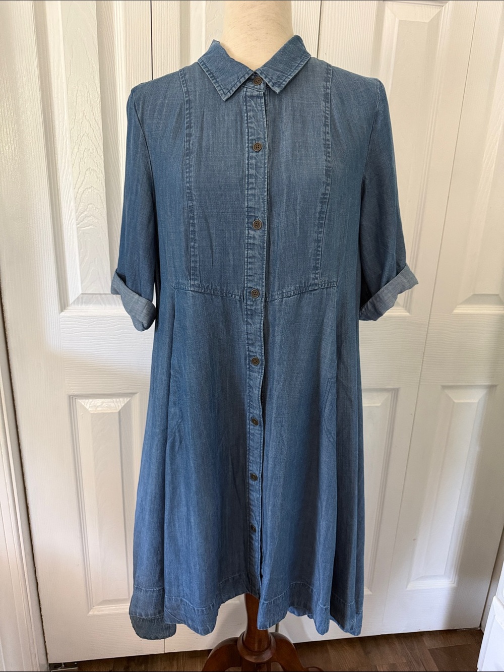 Philosophy Light Wash Denim Shirt Dress - Blue Sz M
